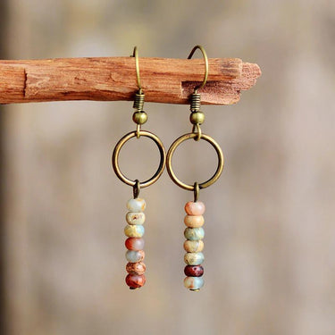 Vintage Jasper Stone Earrings-Your Soul Place